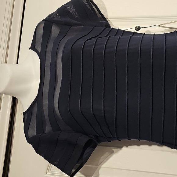 Adrianna Papell Bodycon Navy Blue SS Banded Sheath Dress Sz 10 MSRP $159 - Picture 7 of 11